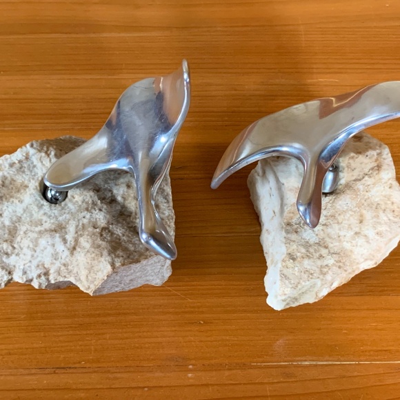 Vintage aluminum and granite Canada goose sculptures. Both hand signed and numbe - Picture 6 of 9